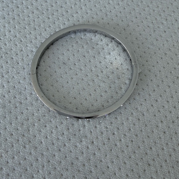 Kate Spade Set in Stone Hinged Silver Bangle - Picture 2 of 4